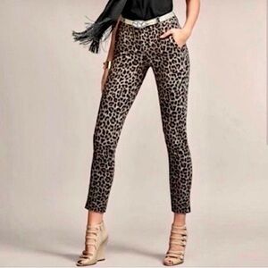 CABI Leopard Print Skinny #3393 Jungle Trouser Ponte Ankle Pant Size 10